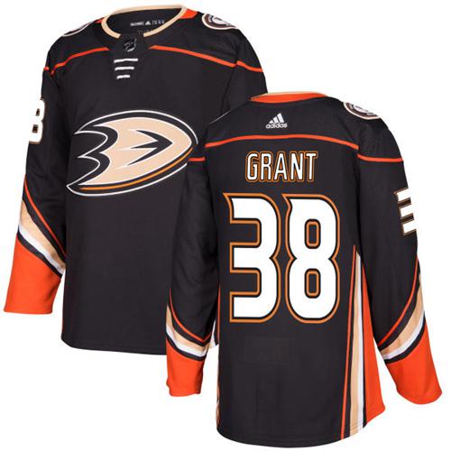 Adidas Men Anaheim Ducks 38 Derek Grant Black Home Authentic Stitched NHL Jersey